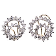 Angela Cummings for Tiffany & Co. Diamond Platinum Spiral Swirl Ear Clips