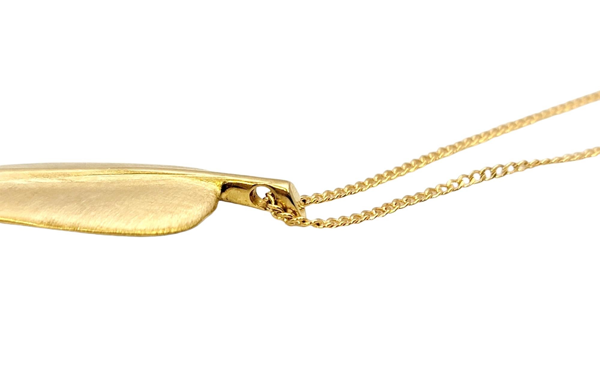 Angela Cummings für Tiffany & Co. Feder-Anhänger-Halskette mit Diamantspitze (Einfacher Schliff) im Angebot