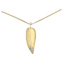 Angela Cummings for Tiffany & Co. Feather Pendant Necklace with Diamond Tip