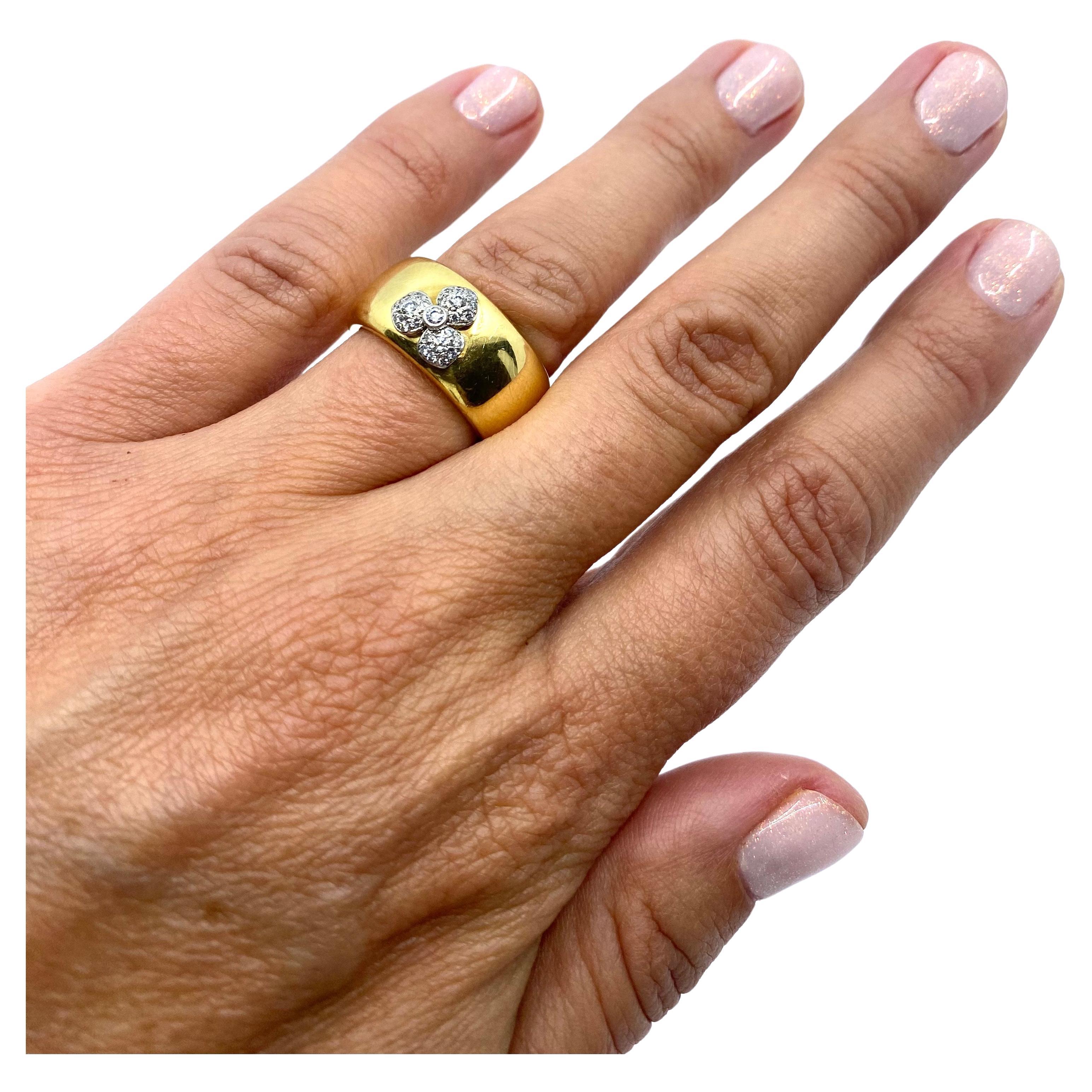 Round Cut Angela Cummings for Tiffany & Co. Gold Cigar Band Diamond Ring