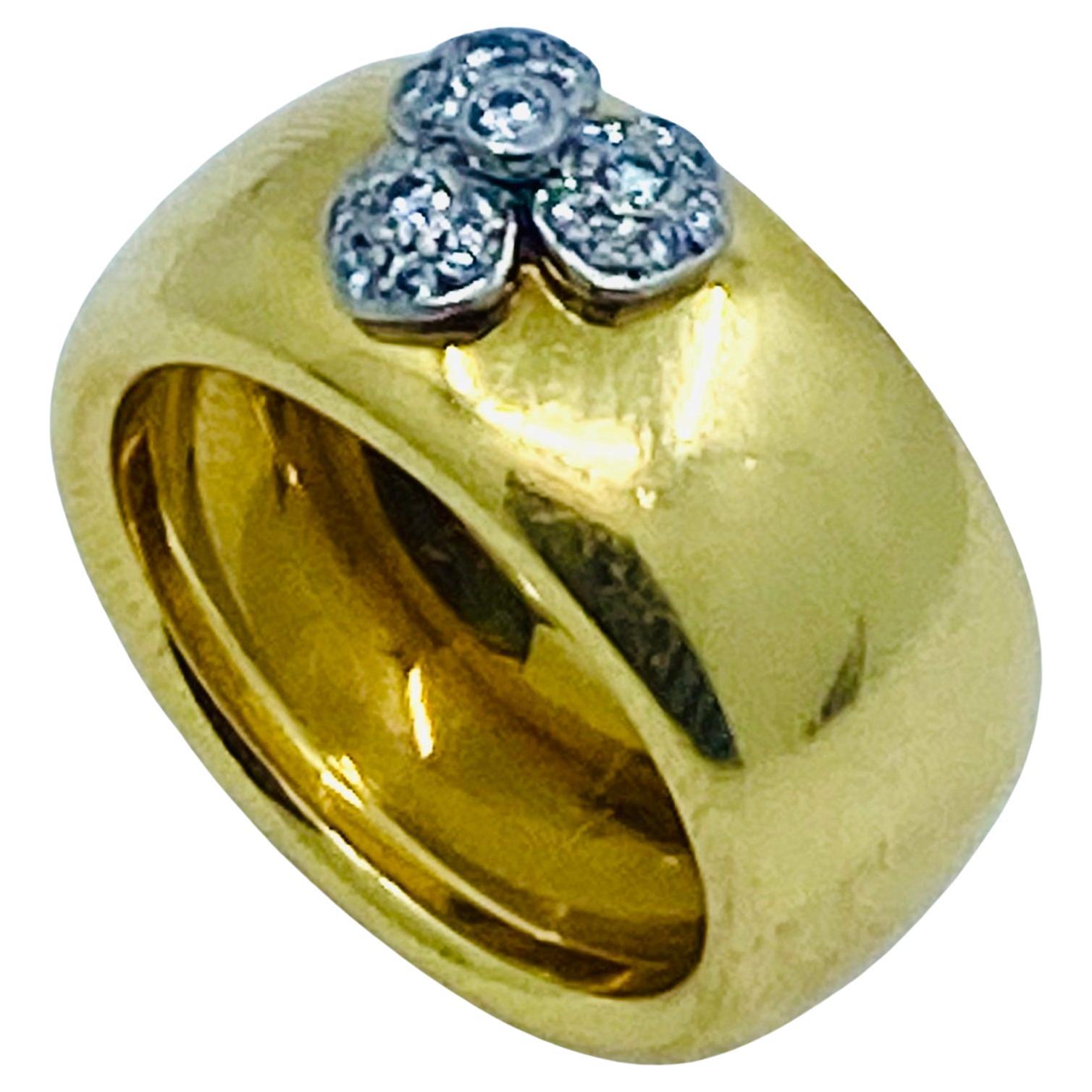 Women's Angela Cummings for Tiffany & Co. Gold Cigar Band Diamond Ring