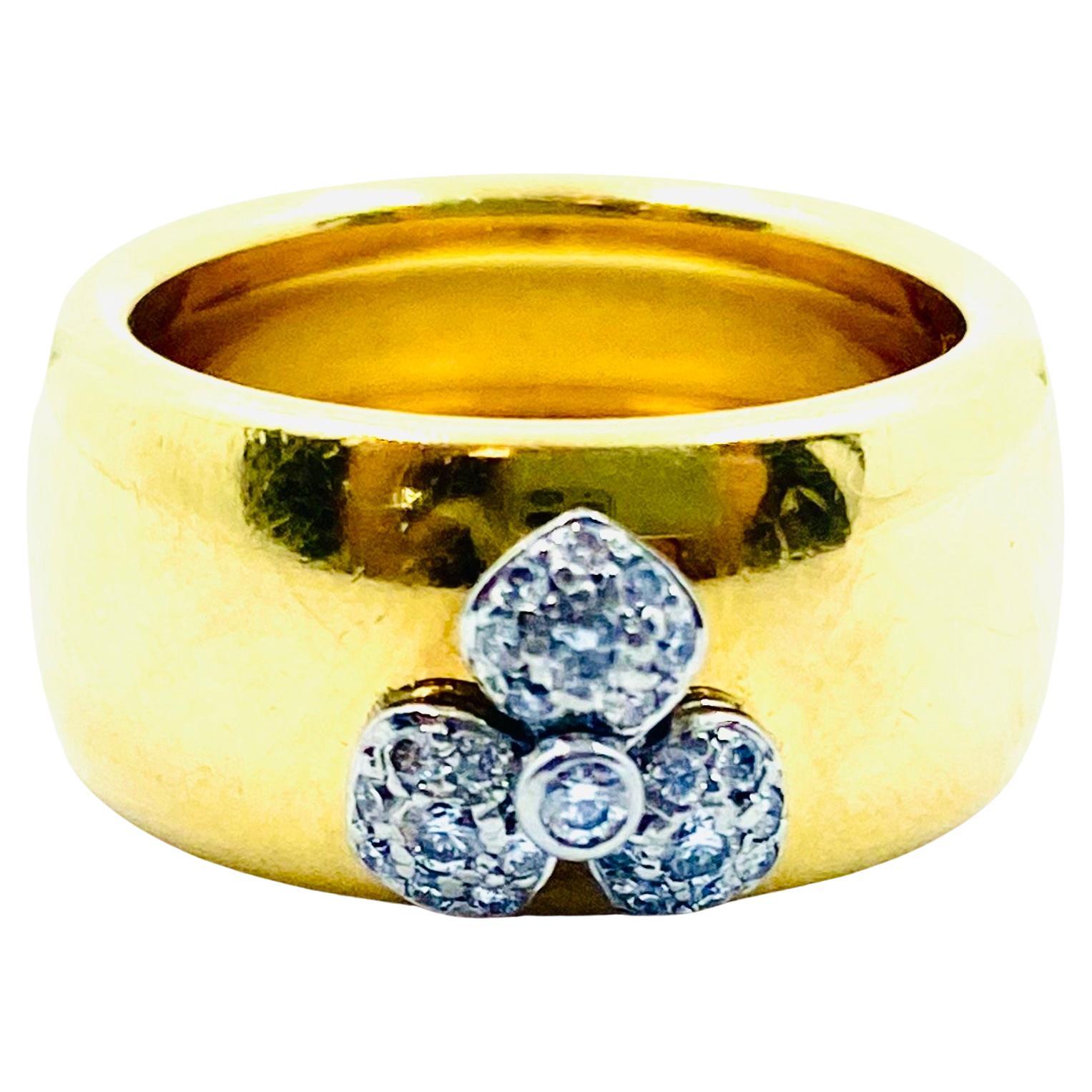 Angela Cummings for Tiffany & Co. Gold Cigar Band Diamond Ring 2