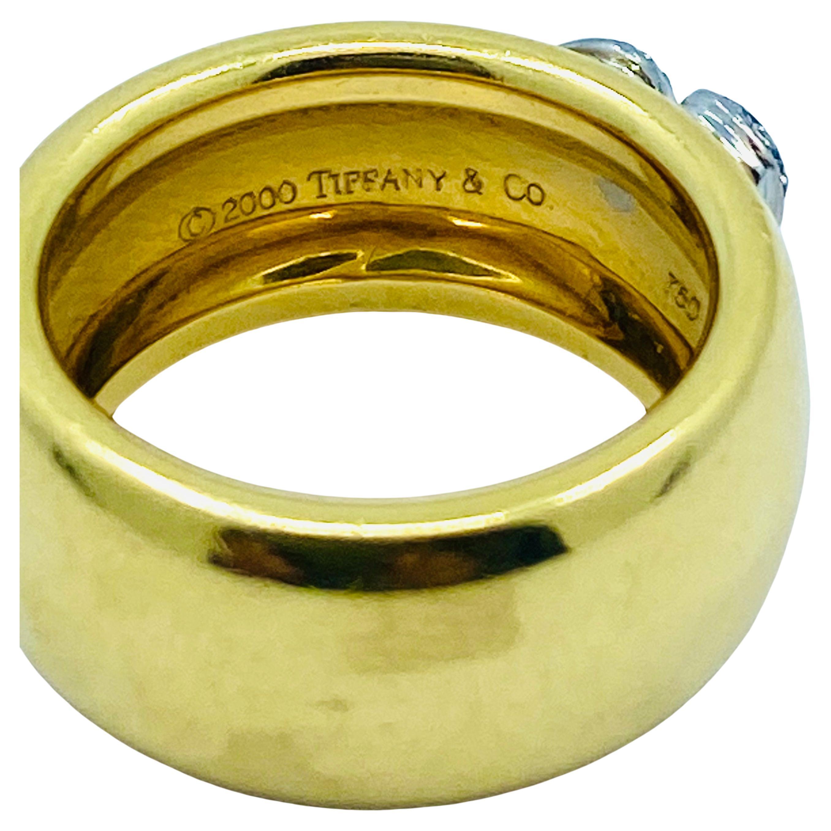 Angela Cummings for Tiffany & Co. Gold Cigar Band Diamond Ring 3