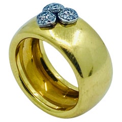 Antique Angela Cummings for Tiffany & Co. Gold Cigar Band Diamond Ring