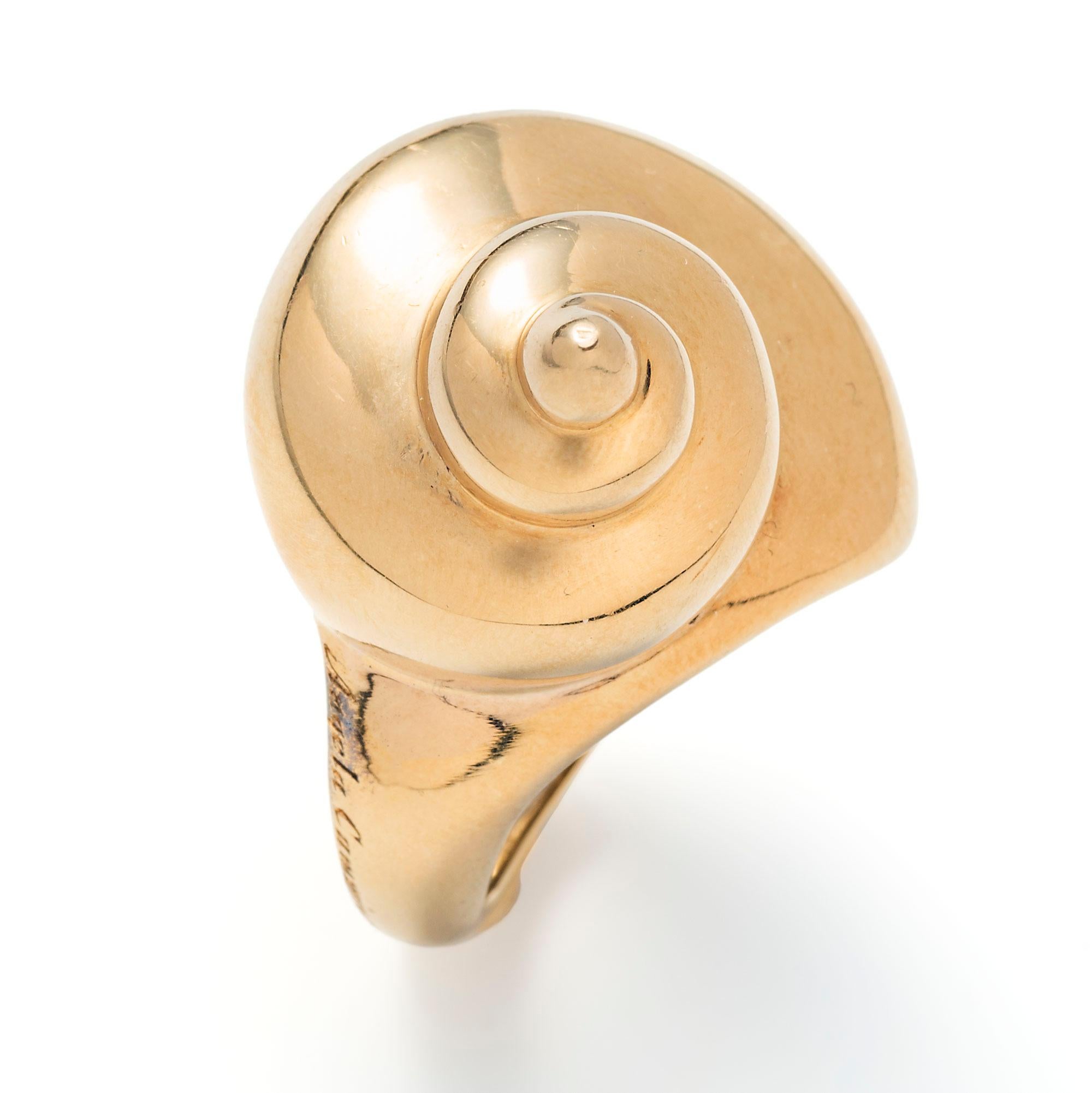 Angela Cummings für Tiffany & Co. Gold Muschel Ring (Retro) im Angebot