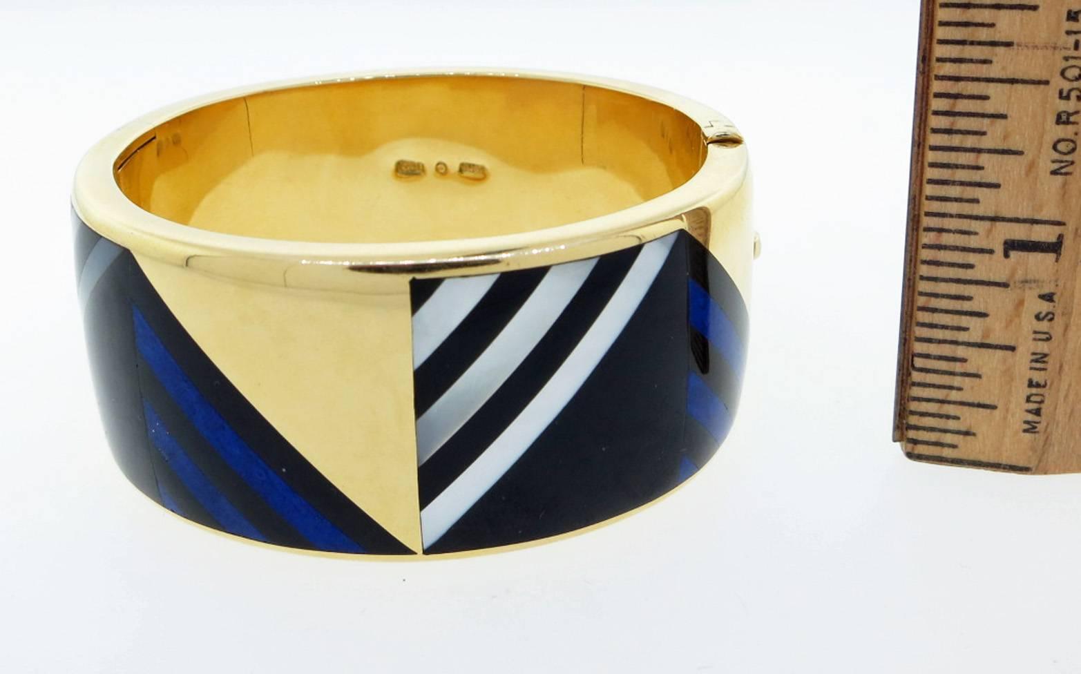 Angela Cummings for Tiffany & Co. Inlay 18 Karat Bracelet In Excellent Condition For Sale In Lambertville, NJ