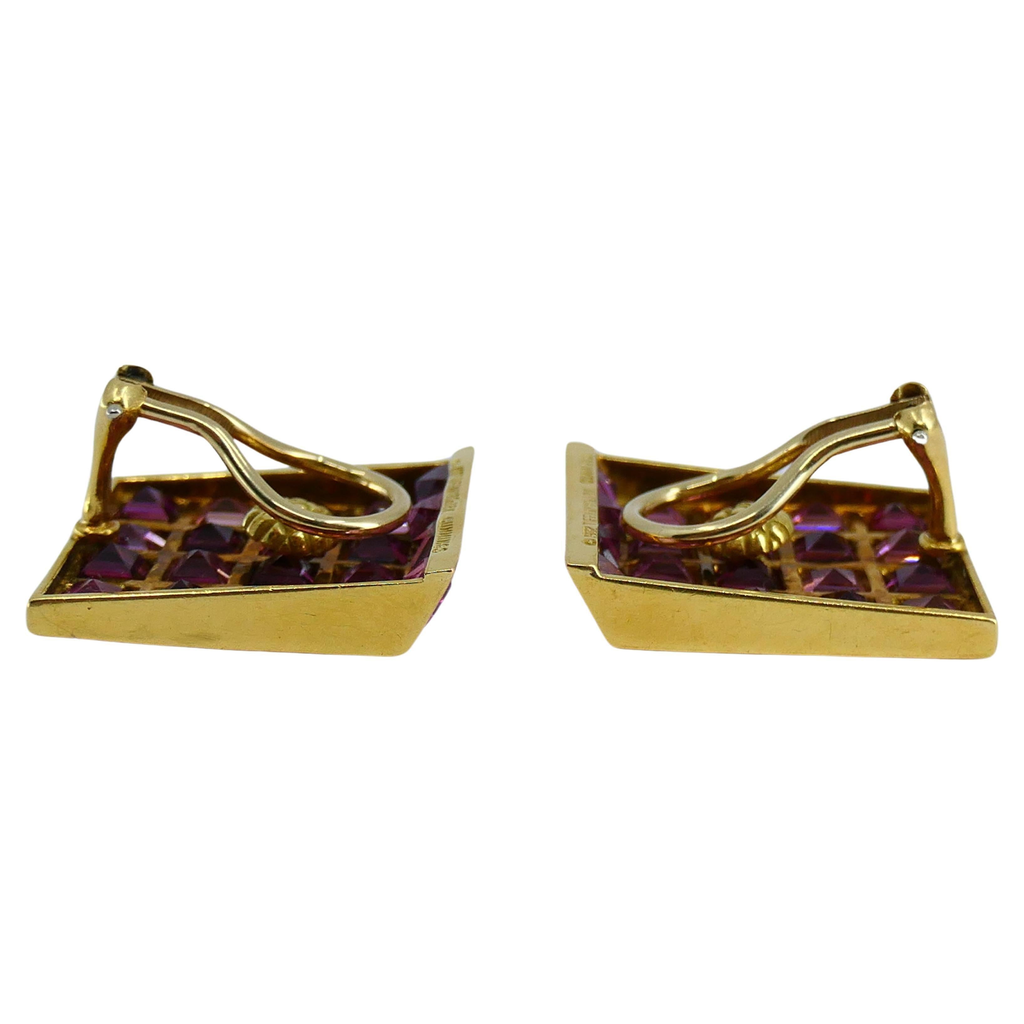 Angela Cummings for Tiffany & Co. Tourmaline Gold Square Earrings 1