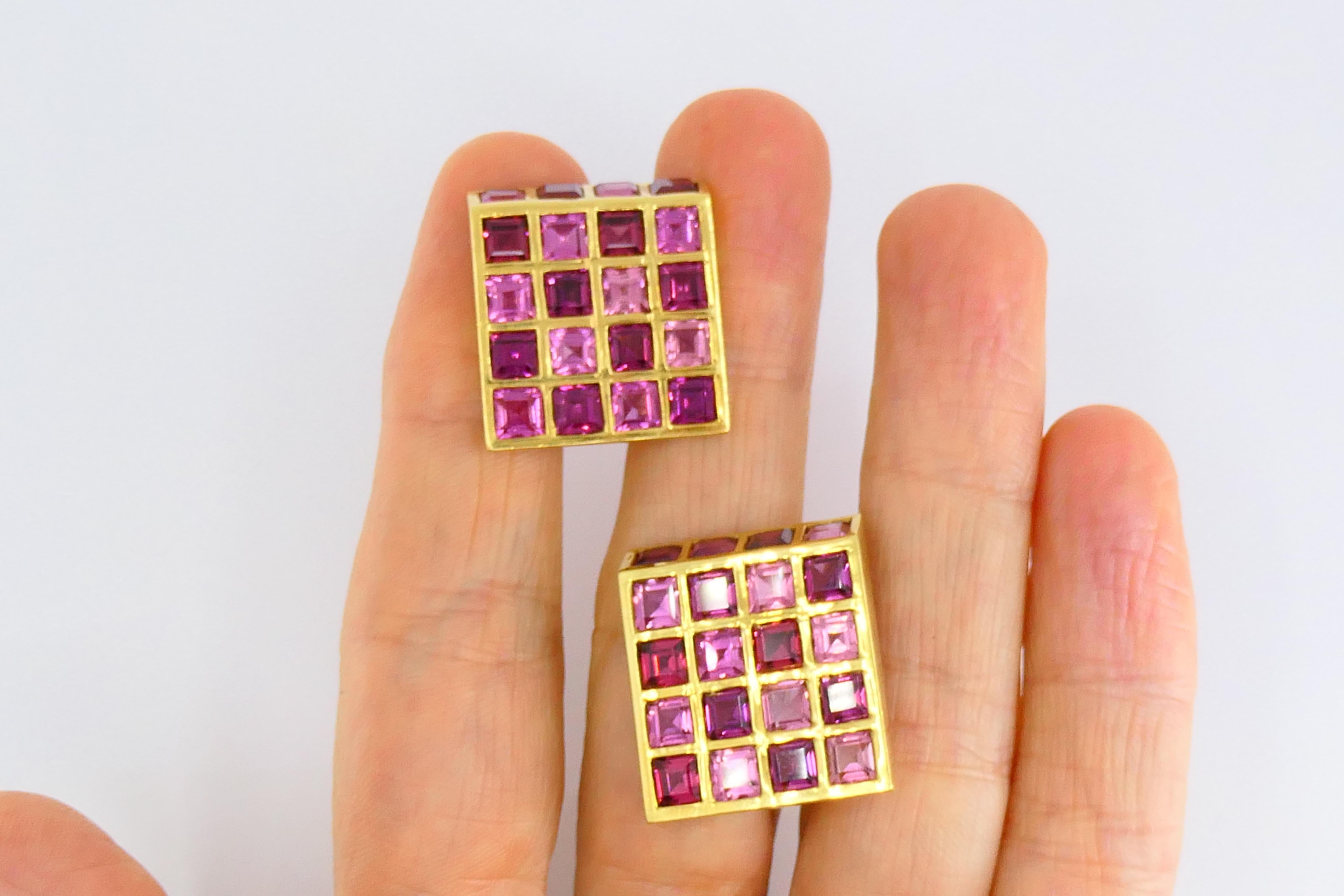 Angela Cummings for Tiffany & Co. Tourmaline Gold Square Earrings 3
