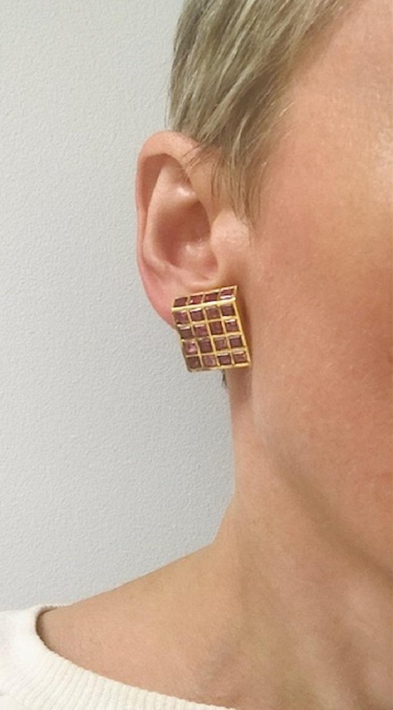 Angela Cummings for Tiffany & Co. Tourmaline Gold Square Earrings 4