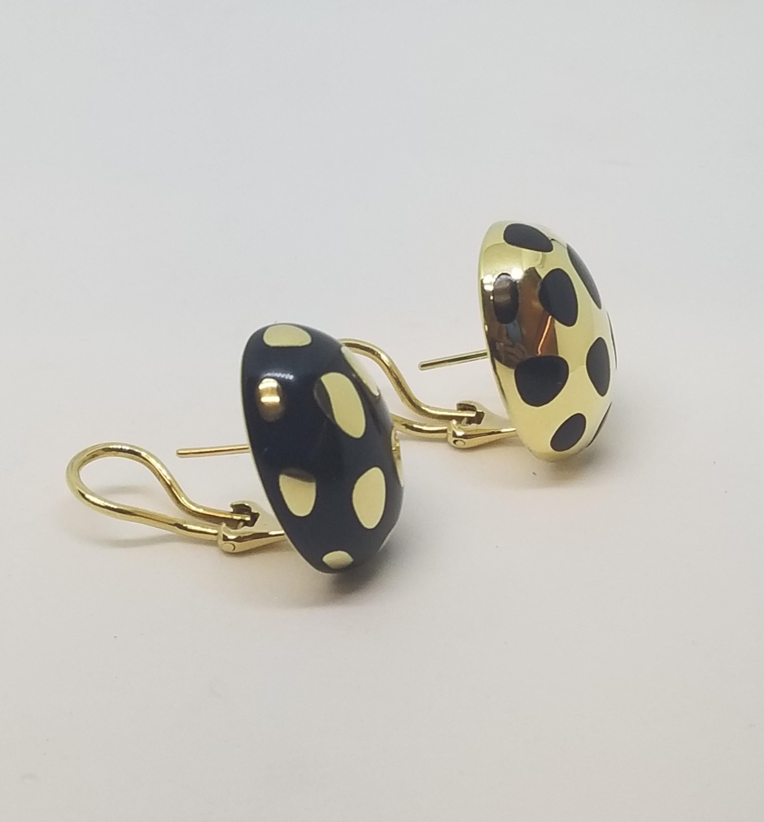 Contemporary Angela Cummings for Tiffany & Co. Vintage Gold and Black Jade Earrings
