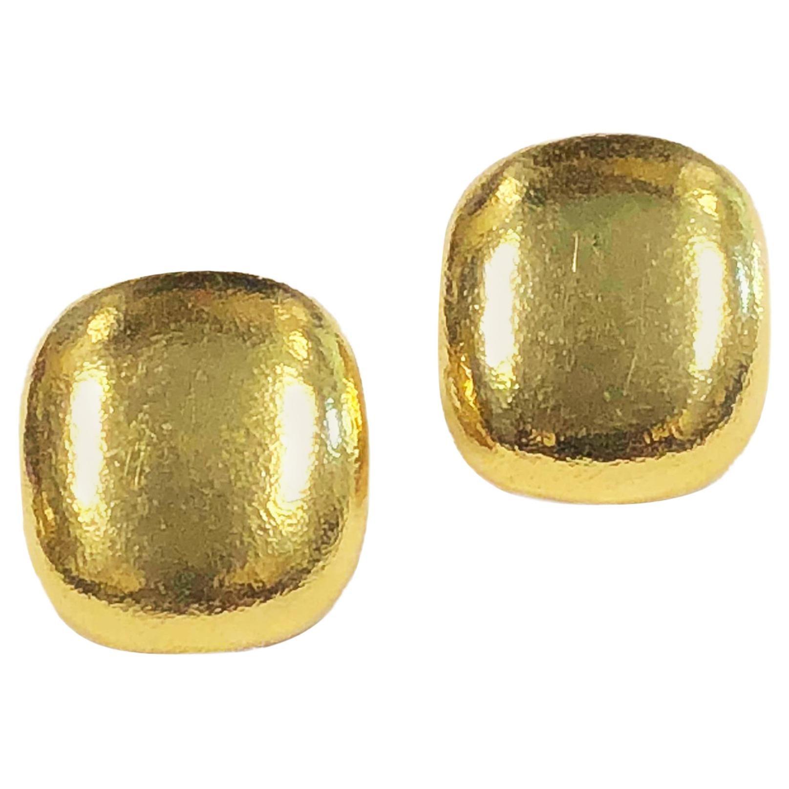 Angela Cummings für Tiffany & Co.:: gehämmerte Ohrringe aus Gelbgold