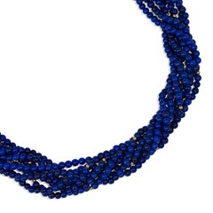 Angela Cummings for Tiffany & Co. Lapis and Gold Bead Torsade Necklace