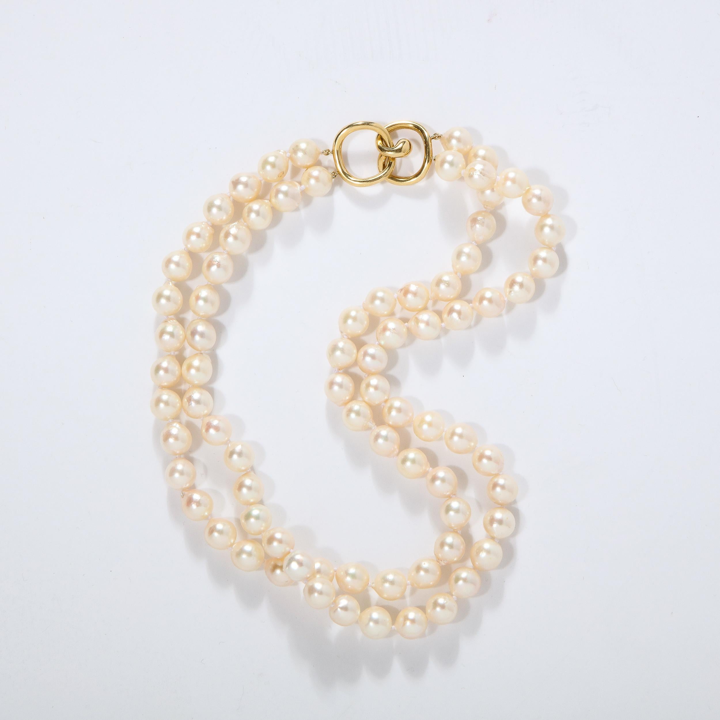Tiffanys Pearl and 18k Gold Necklace 