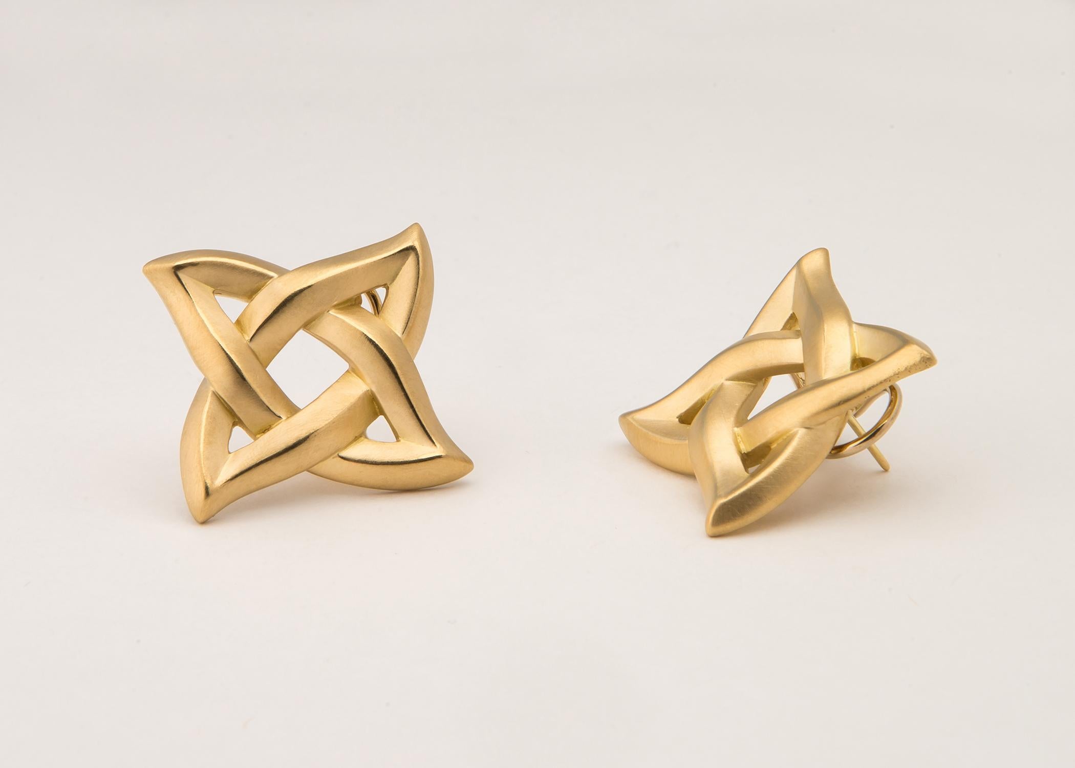 Contemporary Angela Cummings Geometric Gold Earrings