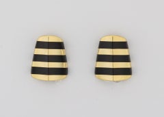 Angela Cummings Gold and Black Jade Earrings