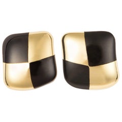 Angela Cummings Gold and Black Onyx Earrings