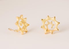 Angela Cummings Gold and Diamond Earrings