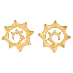 Angela Cummings Gold and Diamond Earrings