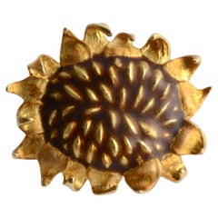 Angela Cummings Gold and Enamel Sunflower Brooch