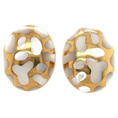Angela Cummings Gold and Mother of Pearl Earrings