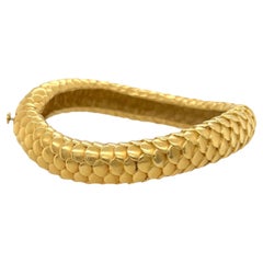 Angela Cummings Gold Fish Scale Wave Bangle Bracelet
