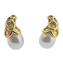 Angela Cummings Gold South Sea Pearl Earrings