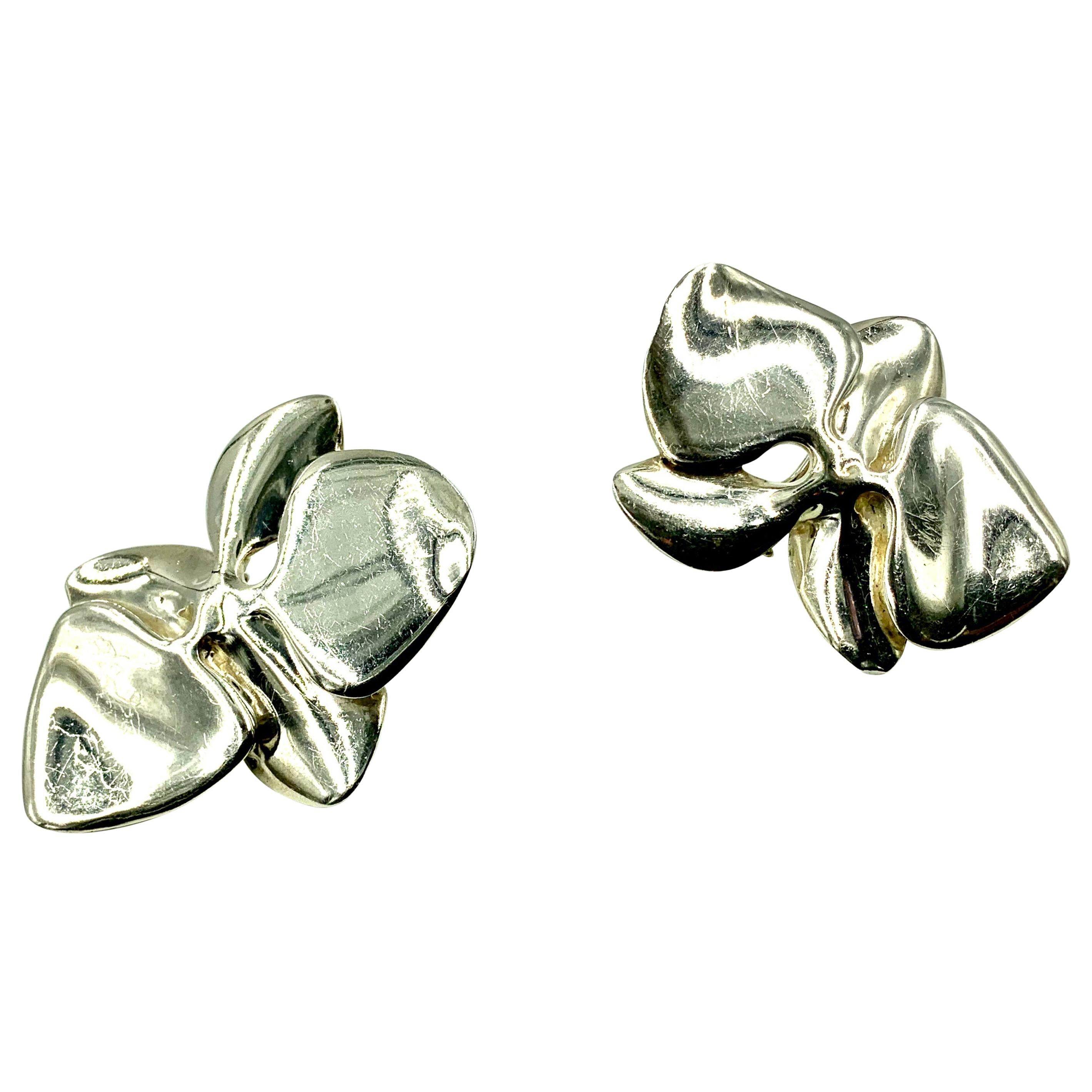 Angela Cummings Iconic 1984 Orchid Earrings in Sterling Silver