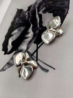 Angela Cummings Orecchini a forma di orchidea in argento 925, icona del 1984