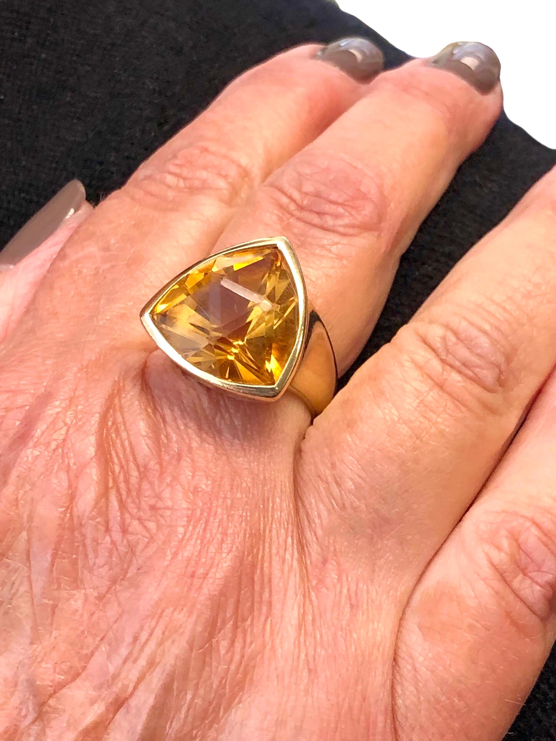 Women's Angela Cummings Large Yellow Gold and Citrine Ring