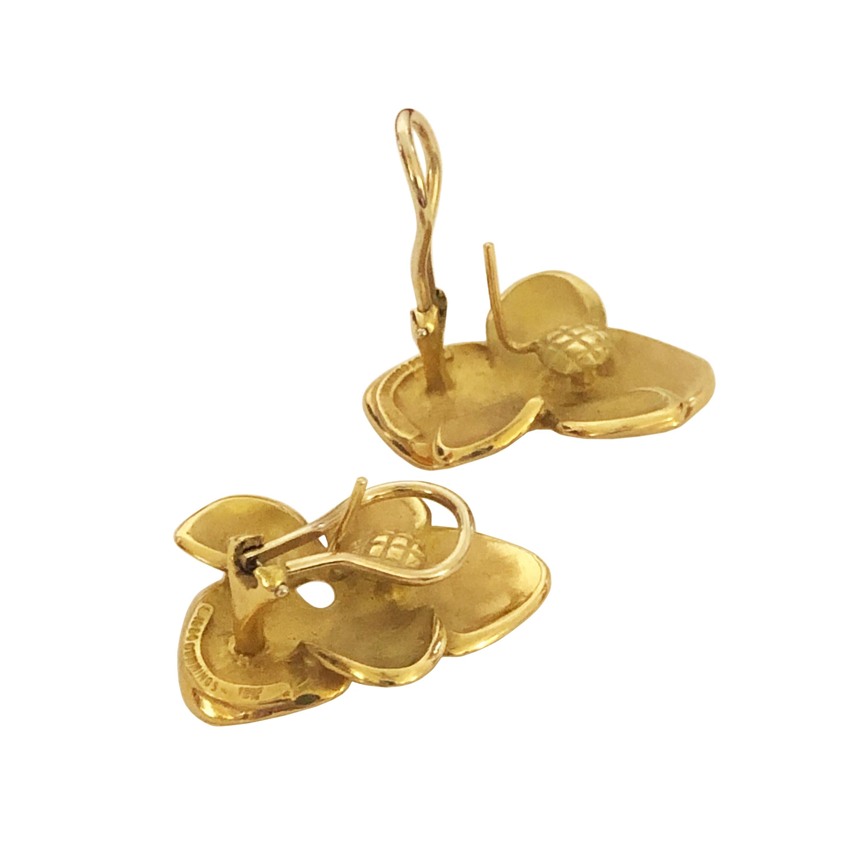orchid earrings gold