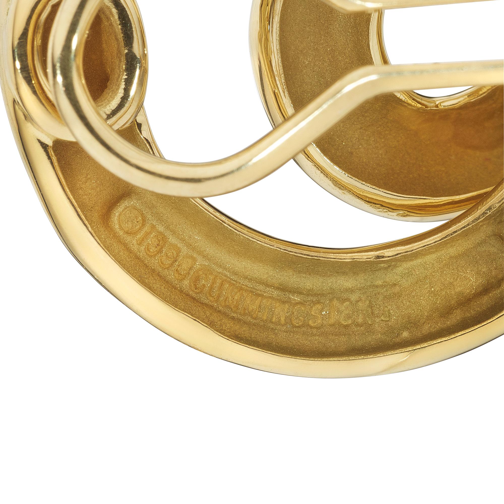 Women's Angela Cummings Modernist Spiral Gold Clip Earrings