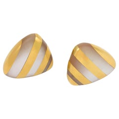 Angela Cummings mother of pearl 18k yellow gold earrings