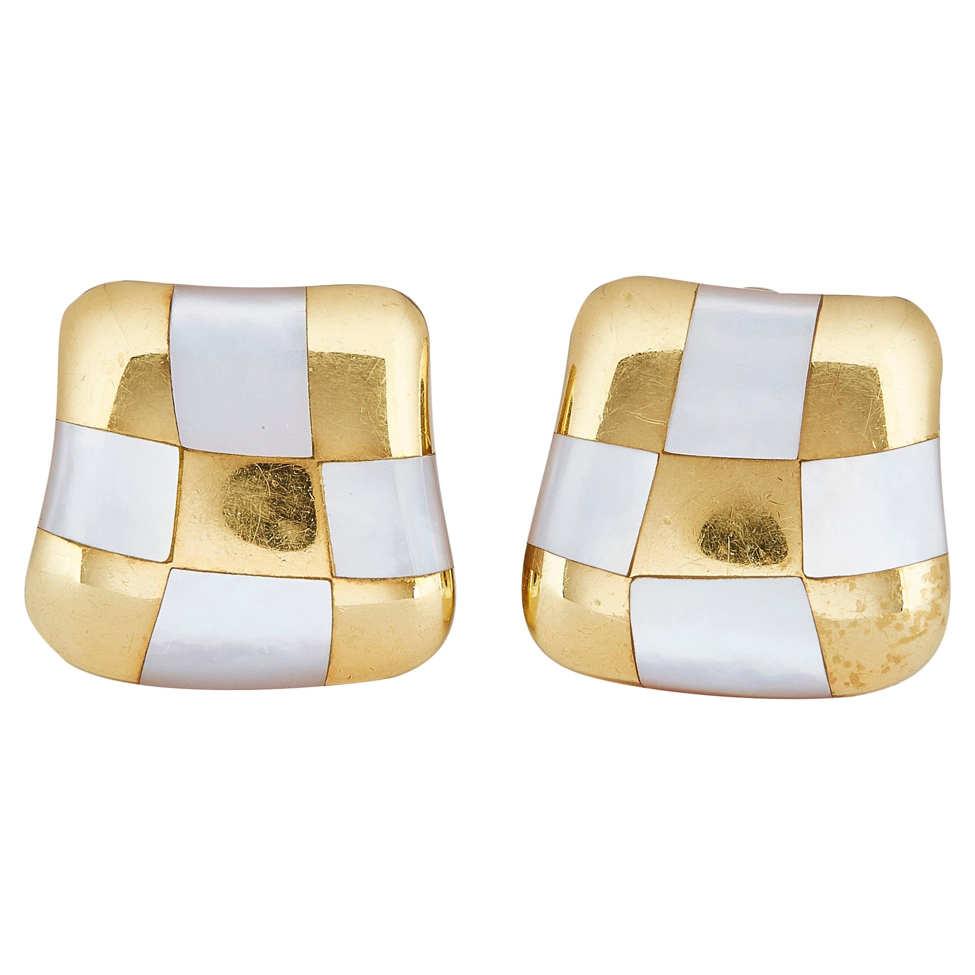 Angela Cummings Mother-of-Pearl Earclips For Sale