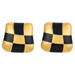 Boucles d'oreilles en onyx et or jaune 18 carats Angela Cummings