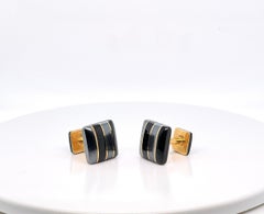 Angela Cummings Paar Manschettenknöpfe aus Gold, schwarzer Jade und Hämatit