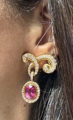 Angela Cummings Rubellite and Diamond Earrings