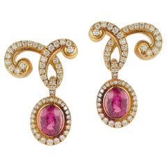 Angela Cummings Rubellite and Diamond Earrings