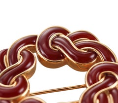 Angela Cummings Sailor's Knot Carnelian Yellow Gold Brooch