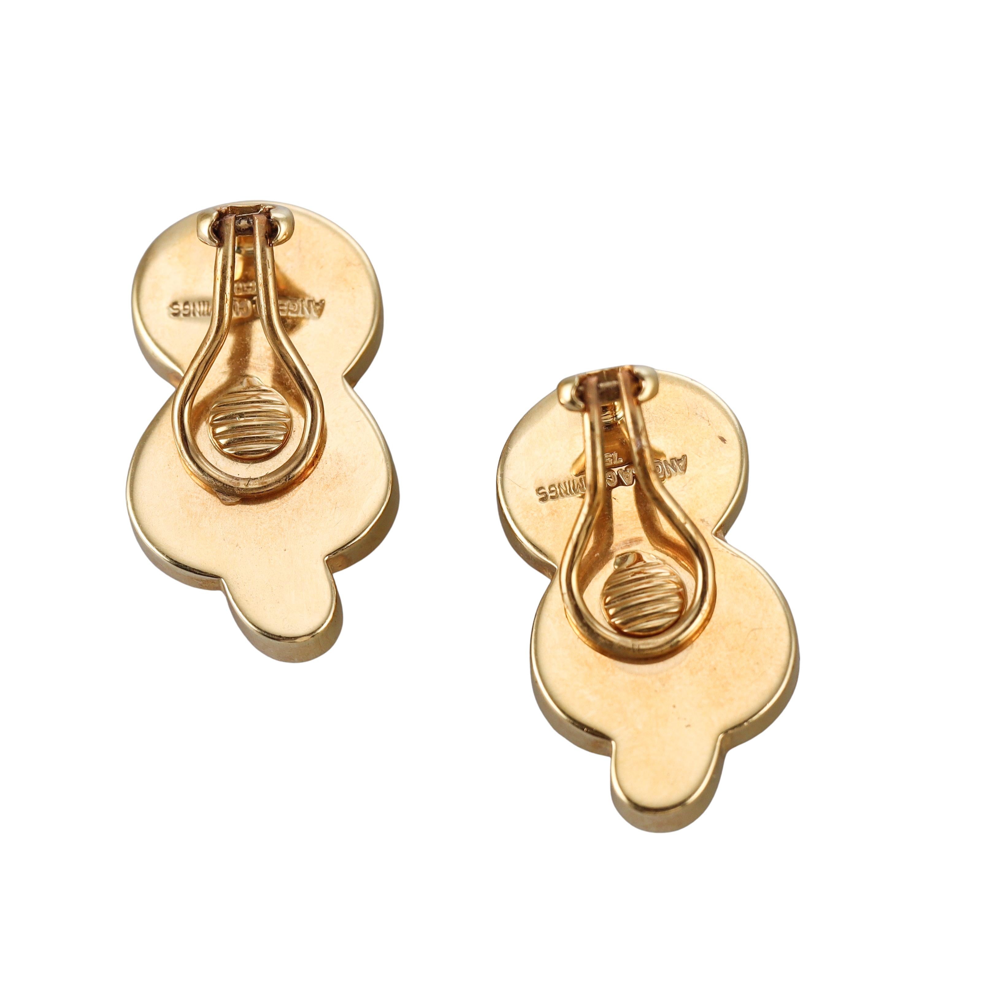 Round Cut Angela Cummings Sailor's Knot Carnelian Yellow Gold Earrings For Sale