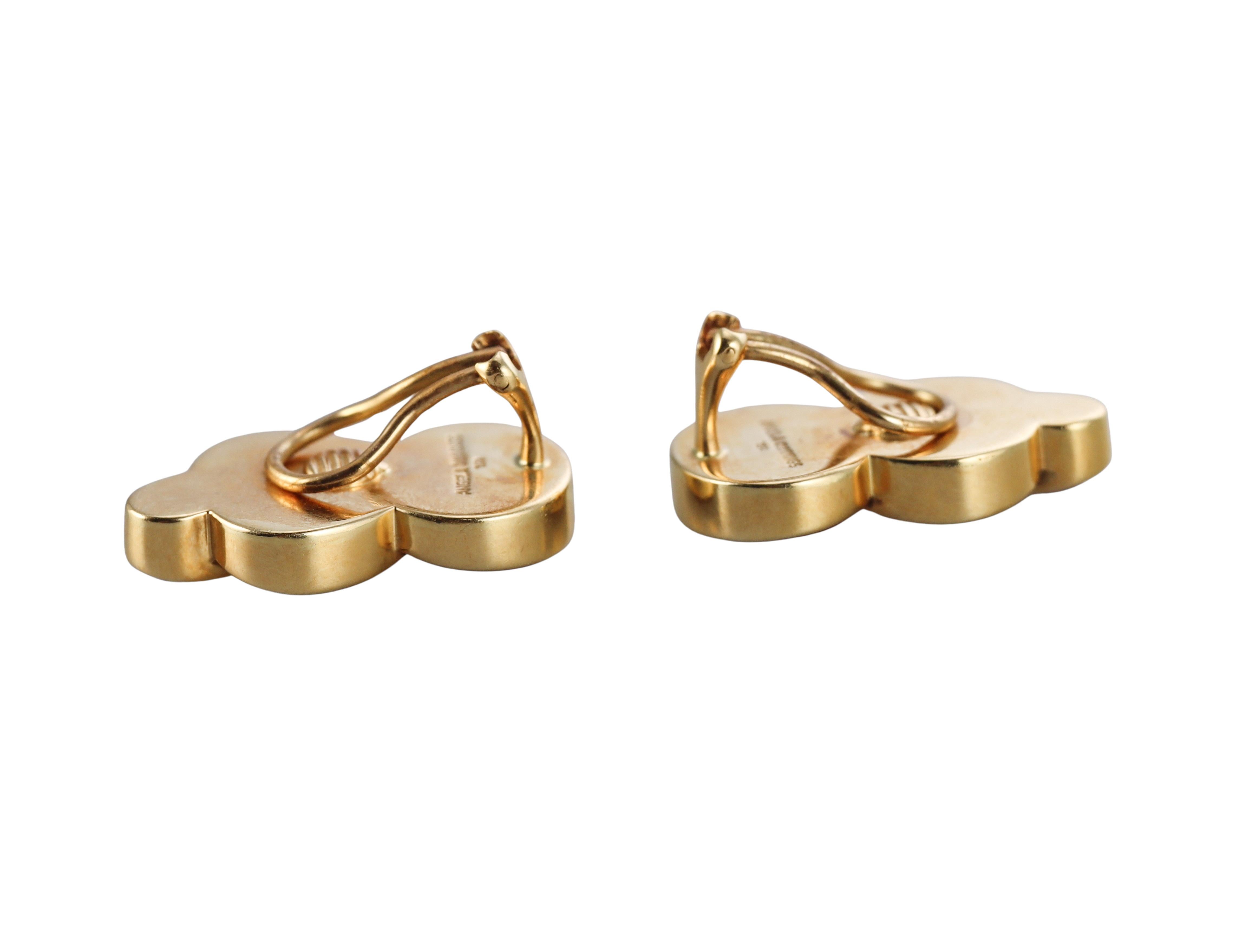 Angela Cummings Sailor's Knot Carnelian Yellow Gold Earrings In Excellent Condition For Sale In New York, NY