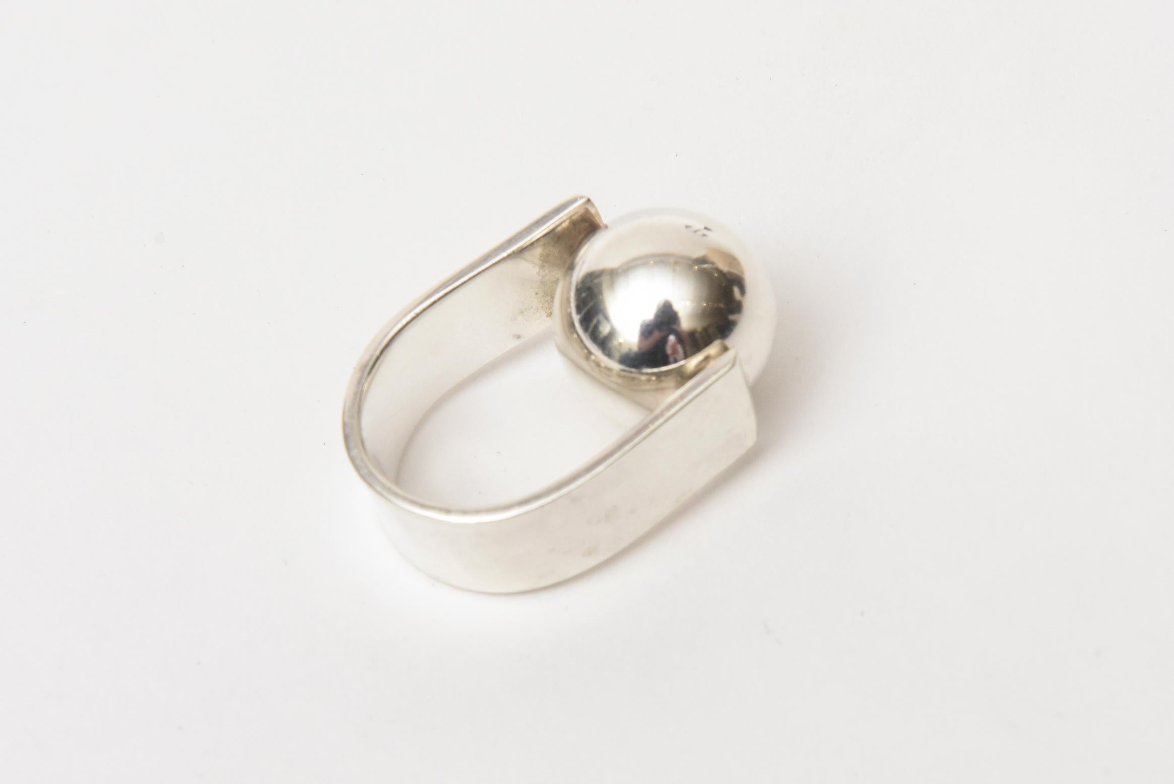 sterling silver ball ring