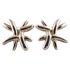 Angela Cummings, boucles d'oreilles modernistes Studio en argent sterling n° 20066