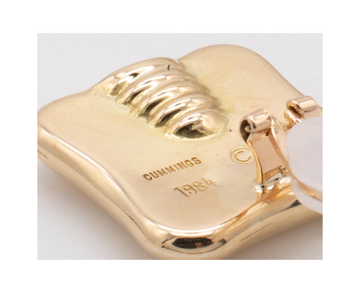 Angela Cummings Studios 1984 Geometrische Ohrringe aus 18 Karat Gelbgold mit Kissenschliff im Angebot 2