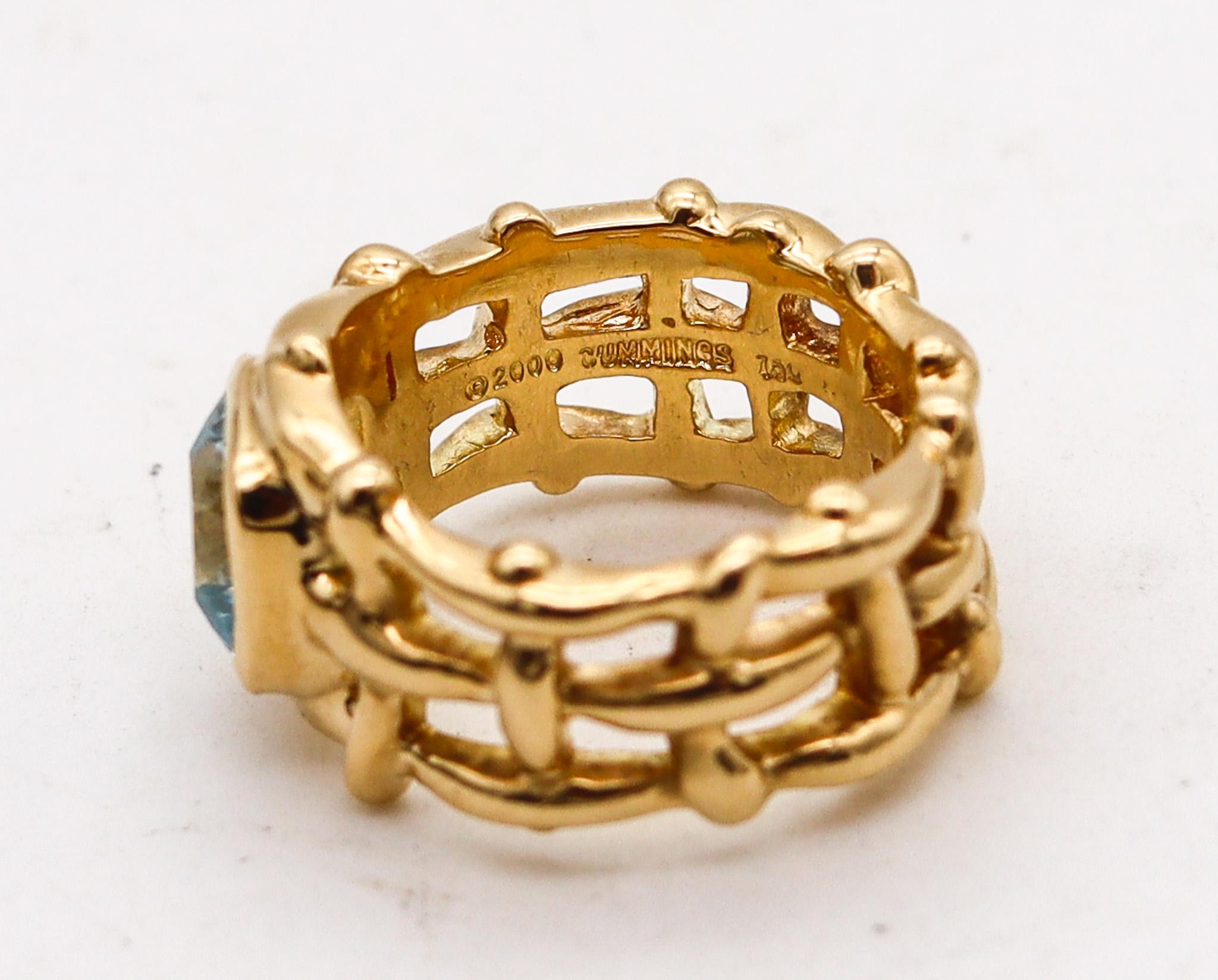 Angela Cummings Studios Cocktail Ring In 18Kt Gold With 2.32 Cts Aquamarine In Excellent Condition For Sale In Miami, FL