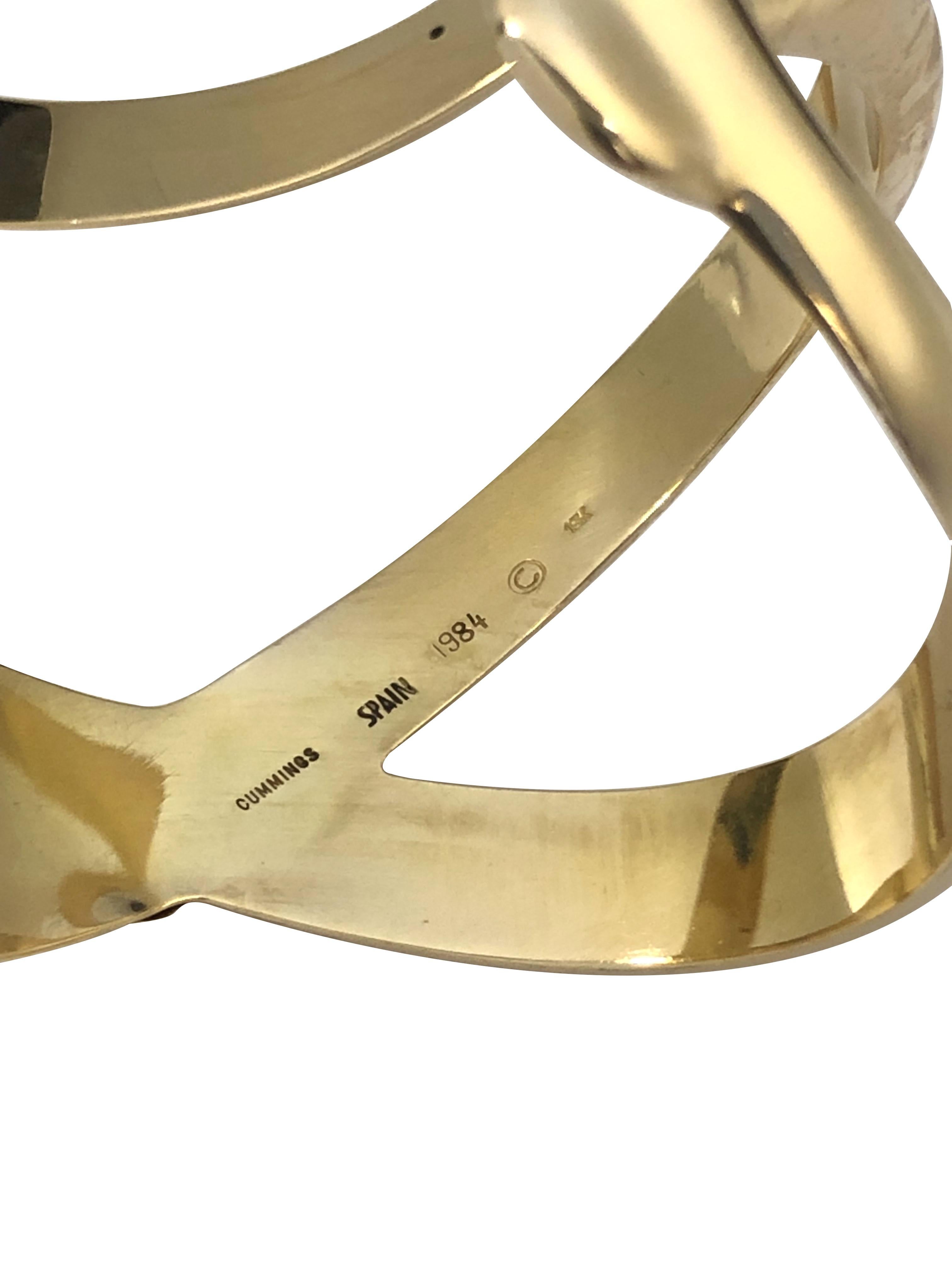 Femenino o masculino Angela Cummings Studios Brazalete grande vintage de 18 quilates en venta
