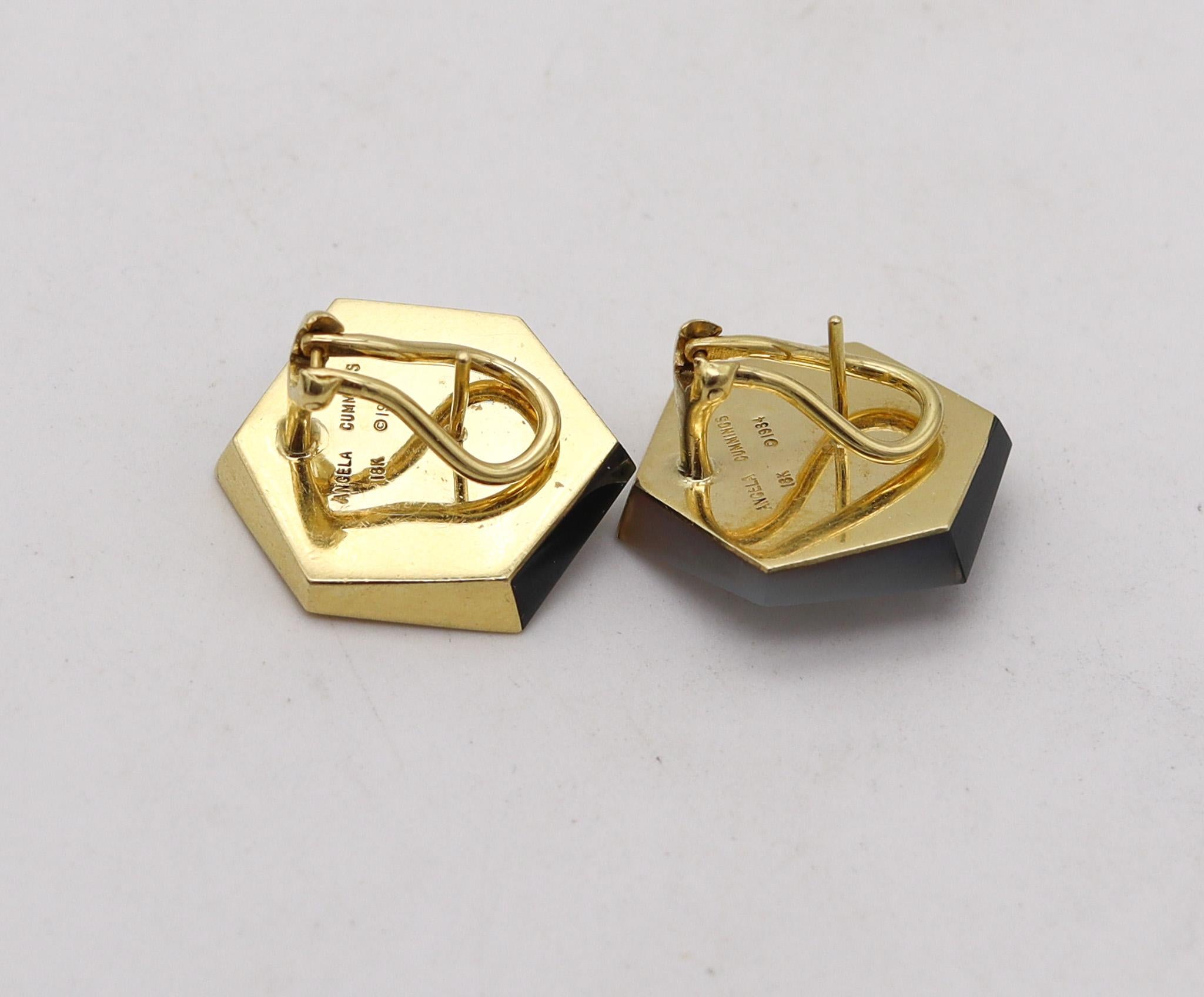 Cabochon Angela Cummings Three Dimensional Geometric Clips On Earrings In 18Kt Gold