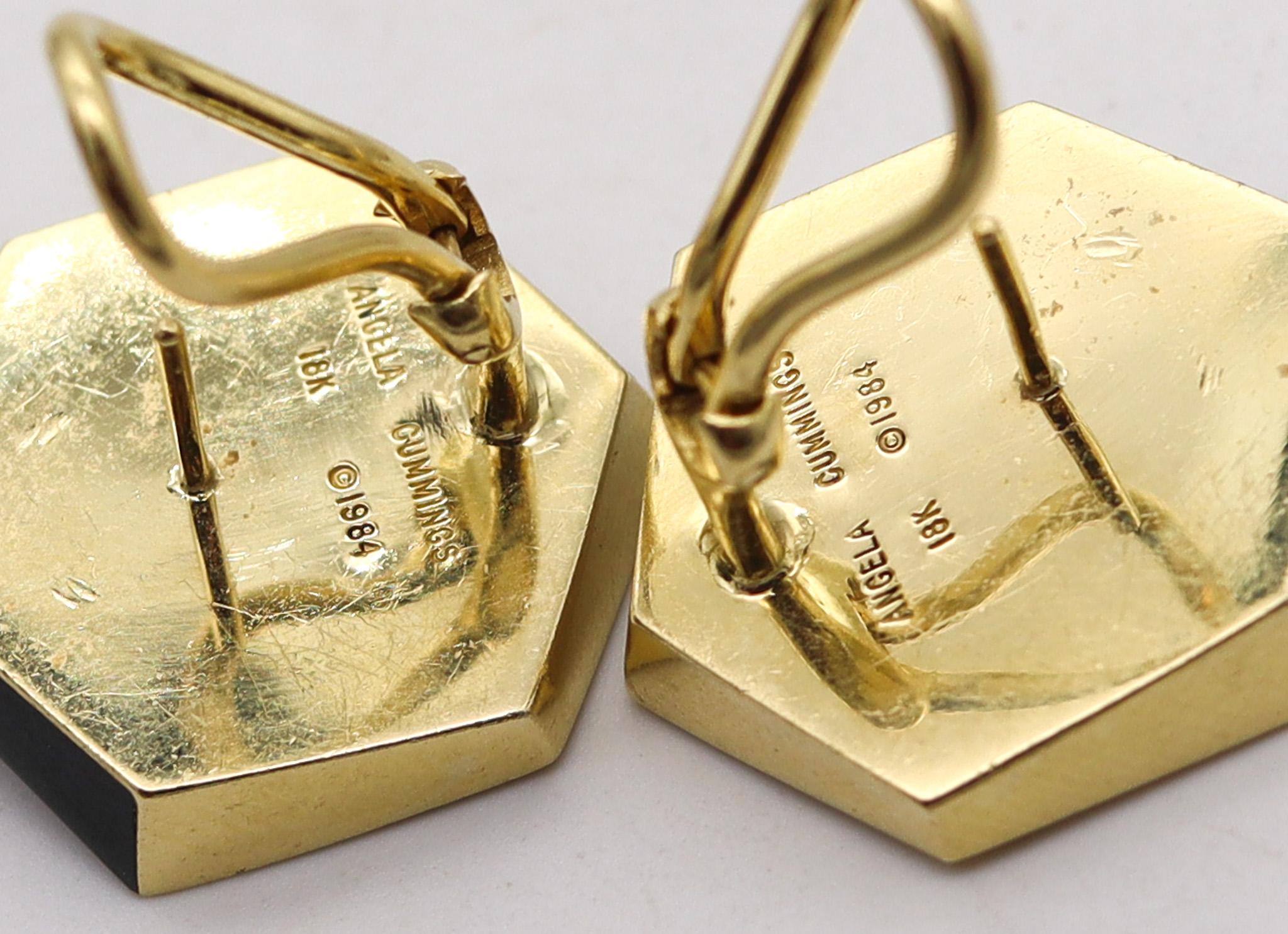 Angela Cummings Three Dimensional Geometric Clips On Earrings In 18Kt Gold In Excellent Condition In Miami, FL