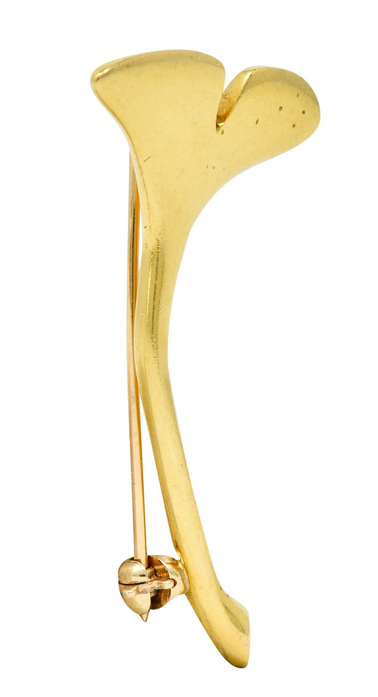 Contemporary Angela Cummings Tiffany & Co. 18 Karat Gold Ginkgo Leaf Brooch