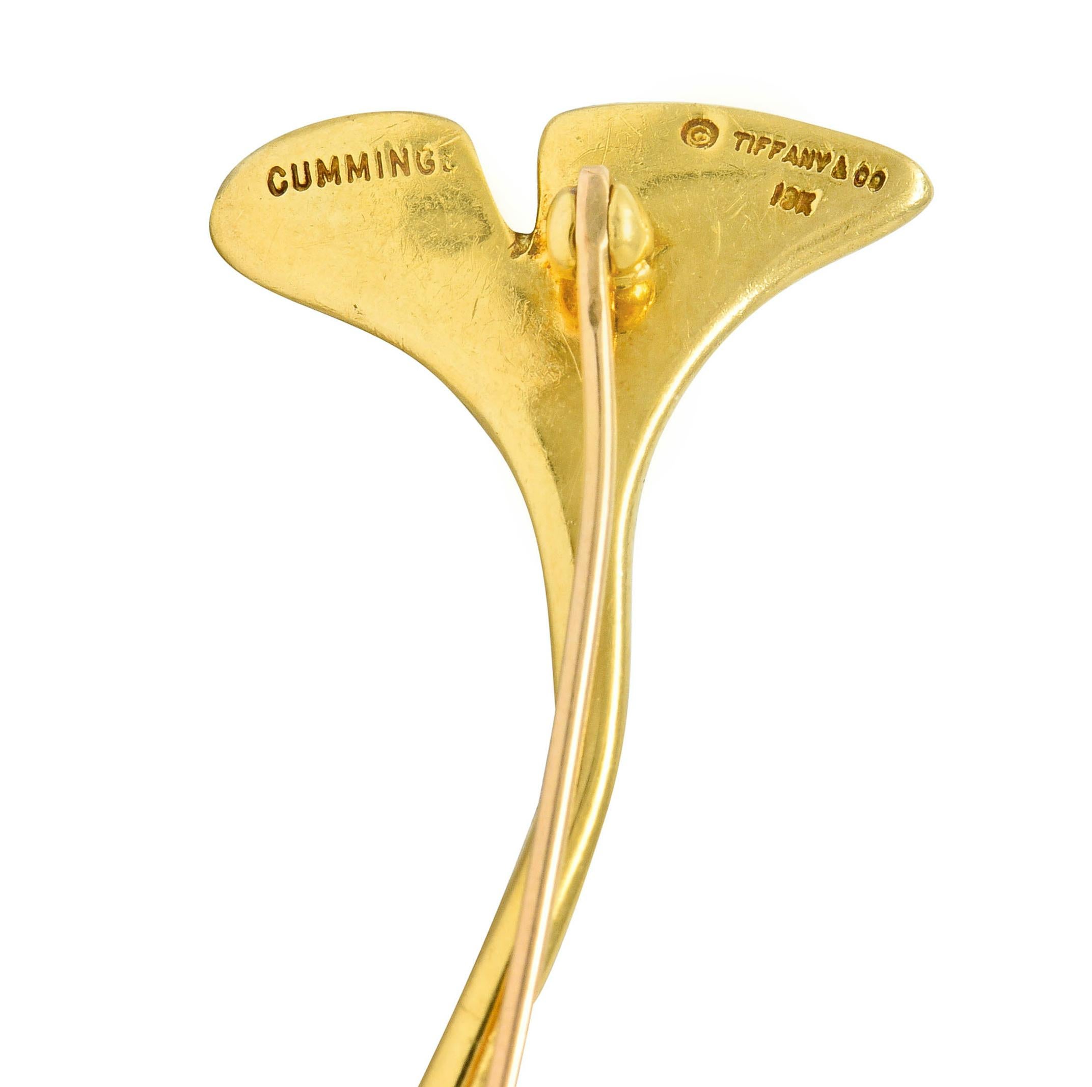 Angela Cummings Tiffany & Co. 18 Karat Gold Ginkgo Leaf Brooch 1