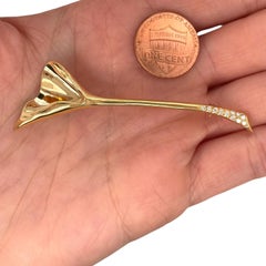 Angela Cummings Tiffany & Co. 18K Yellow Gold & Diamond Ginkgo Leaf Brooch